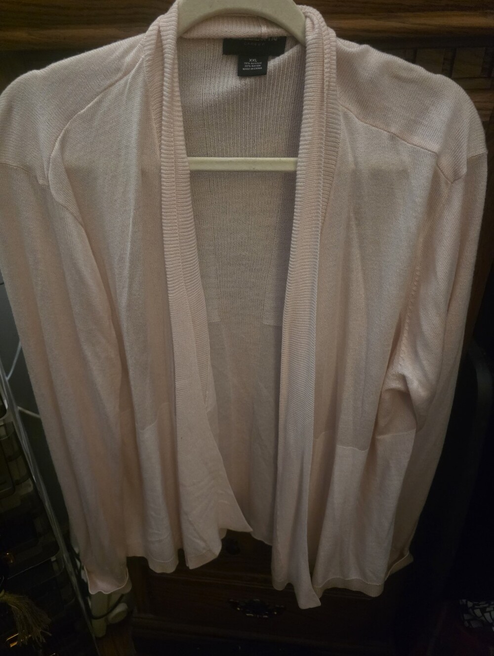 Liz Claiborne Career Soft Pink Open Front Cardigan XXL